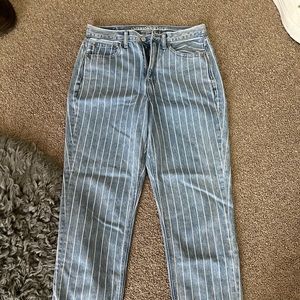 American Eagle stripped jeans